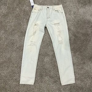 Distressed white jeans 30x30